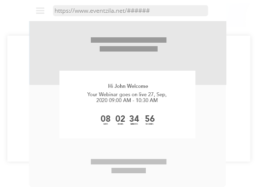 Virtual event hub page