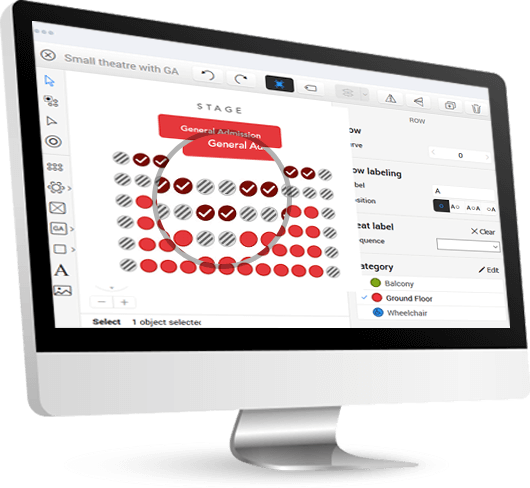 Customizable ticket sales page to incorporate social distancing